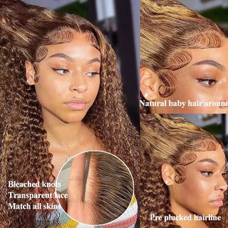 WDBY Beauty Ombre Dark Caramel Brown HD Lace Front Wig – 18” Pre-Plucked Synthetic Wig