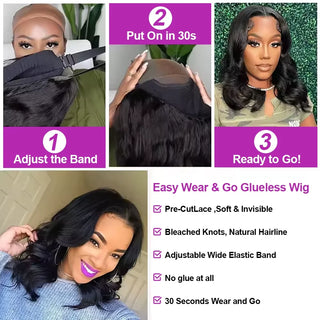 13x4 Hd Lace Frontal Wigs Glueless Human Hair Body Water Wave Lace Front Wigs Brazilian Virgin Hair Natural Black Short Bob Wigs