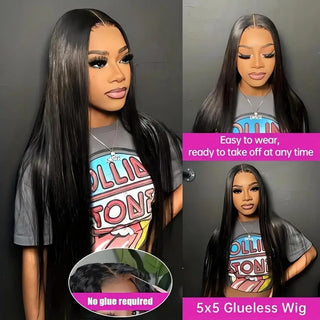 WDBY Beauty – Glueless Bone Straight HD Lace Front Wig (4x4 / 5x5 / 13x4 / 13x6 Transparent Brazilian Human Hair)