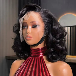13x4 Hd Lace Frontal Wigs Glueless Human Hair Body Water Wave Lace Front Wigs Brazilian Virgin Hair Natural Black Short Bob Wigs