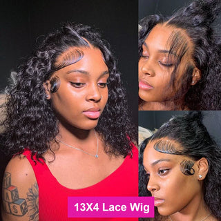 Brazilian Hair Kinky Curly 4X4 Lace Closure Short Bob Wig 100% Human Hair Wig For Women 13x4 Lace bob Virgin hair Jerry Curl Wig