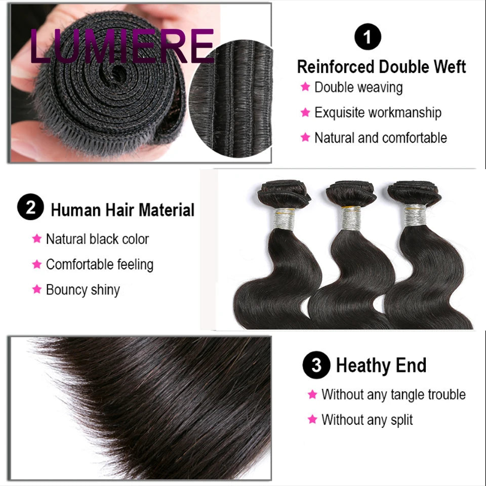 18A Virgin Raw Body Wave Bundles With Closure Frontal HD Transparent Lace Closure And Bundles Brazilian Hair Weave Extensions