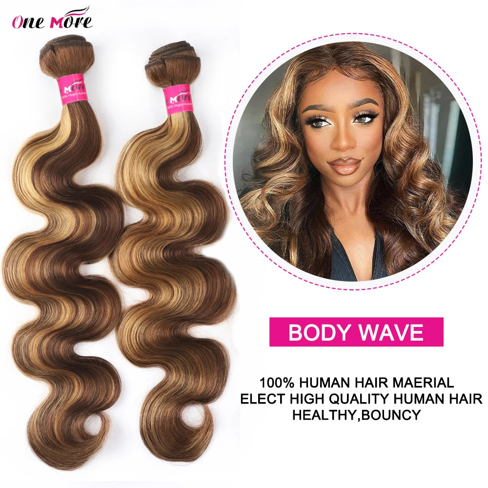 2x6 Closure With Bundles Honey Blonde Body Wave Bundles With Closure Ombre Colored Highlight Human Hair Bundles With Closure