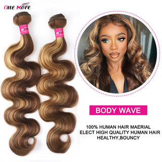 2x6 Closure With Bundles Honey Blonde Body Wave Bundles With Closure Ombre Colored Highlight Human Hair Bundles With Closure
