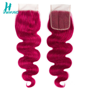 Burgundy 2/3/4 Bundles With 4x4 Lace Closure Body Wave Bundles With Closure BUG Human Hair Bundles With Closure Remy Hair Weave