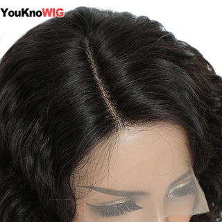WDBY Beauty – Natural Body Wave Short Bob Lace Front Wig (13x1 HD Lace, Brazilian Remy Human Hair)