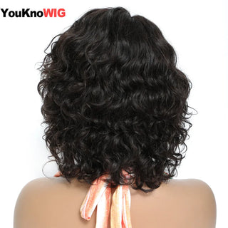 WDBY Beauty – Natural Body Wave Short Bob Lace Front Wig (13x1 HD Lace, Brazilian Remy Human Hair)