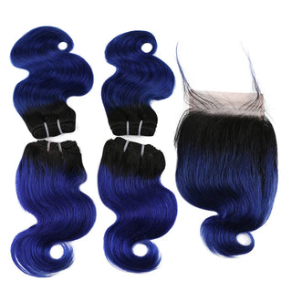 BHF Body Wave Bundles With Closure 100% Natural Remy Brazilian 50g Blonde Ombre Human Hair 4 Bundles With Closure Halloween Day