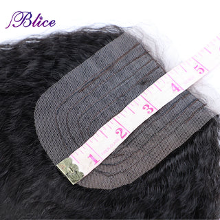 Blice Synthetic Hair Bundles With Closure 2 Pieces Kinky Straight Hair Weaving With Closures For Women 10-30 Inch