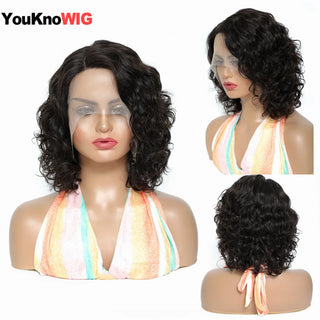 WDBY Beauty – Natural Body Wave Short Bob Lace Front Wig (13x1 HD Lace, Brazilian Remy Human Hair)
