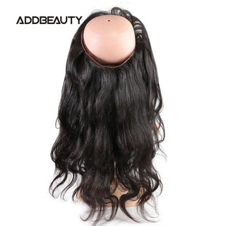 Body Wave 360 Lace Closure Frontal Straight Lace Front Women Brazilian Raw Virgin Human Hair Pre-Plucked Hairline Natural Color