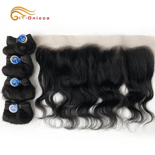 Brazilian Curly Bundles With Closure 1B/27/30/99J Ombre Bundles With Closure Remy Human Hair Weave Closure Lace Frontal