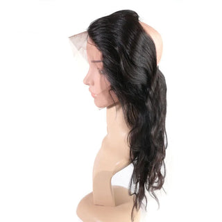 Body Wave 360 Lace Closure Frontal Straight Lace Front Women Brazilian Raw Virgin Human Hair Pre-Plucked Hairline Natural Color