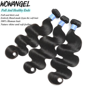 Body Wave Bundles with HD Lace Closure Peruvian Hair Bundles with Frontal Remy Hair Invisible Lace Melt Skins Hair Extensions