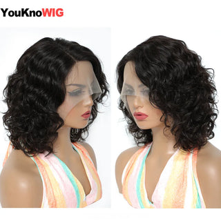 WDBY Beauty – Natural Body Wave Short Bob Lace Front Wig (13x1 HD Lace, Brazilian Remy Human Hair)