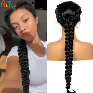 WDBY Beauty Handmade Knotless Twist Braided Lace Front Wig – Synthetic Braided Wig with Baby Hair