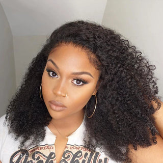 Wdbybeauty 13x6 Lace Front Human Hair Wigs For Girls Deep Curly Wig Kinky Hairline With Yaki Kinky Edges Baby Hair PrePlucked 13x4 Lace Wig
