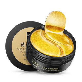 24K Gold Eye Patches – Hyaluronic Acid & Collagen Anti-Dark Circles | WDBY Beauty