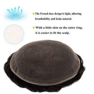 WDBY Beauty – Men’s Full Lace Toupee (Breathable Human Hair Wig for Active Lifestyle)