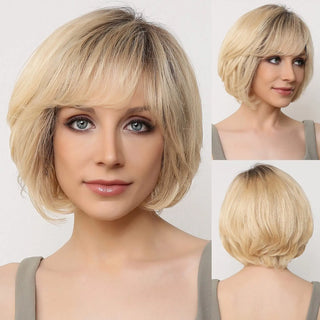 WDBY Beauty – Ombre Blonde Layered Bob Hand‑Tied HD Lace Front Wig (100% Remy Human Hair)