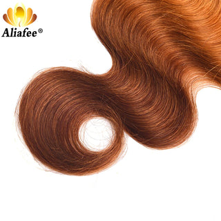 Orange Brown Ombre Colored 5x5 Closure With Brazilian Hair Bundles Remy Body Wave Human Hair Bundles With 4x4 Lace Closure