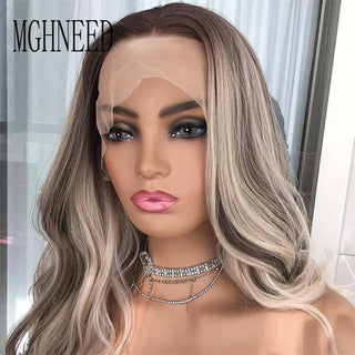 Wdbybeauty highlighted Human Hair Lace Frontal Wig Brown Blonde 13x4 Lace Front Wigs For Women Natural Wave HD Transparent Lace Brazilian