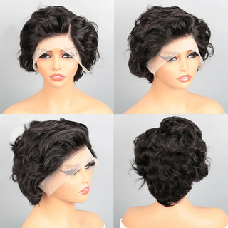 WDBY Beauty – Short Pixie Cut Lace Front Wig (13x4 Human Hair Wig for Women, Straight or Curly Remy Hair