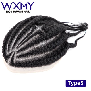 Braids Full Lace Base Toupee Men's Wig Male Hair Prosthesis Crochet Braids Lace  afro Wigs Human Hair Systems  For Black Men