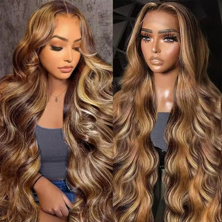 WDBY Beauty 13x6 Body Wave Lace Front Wig – 26+ Inch Brazilian Remy Human Hair (Glueless, Light Brown Lace)