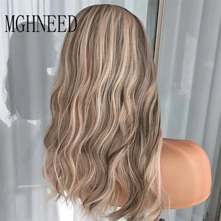 Wdbybeauty highlighted Human Hair Lace Frontal Wig Brown Blonde 13x4 Lace Front Wigs For Women Natural Wave HD Transparent Lace Brazilian