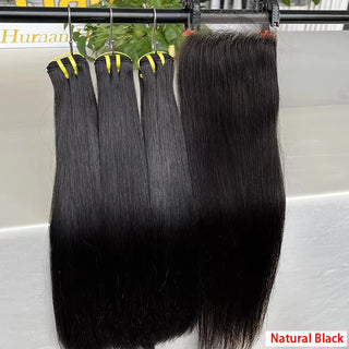 Vietnamese Raw Straight Bundles and Closure 13x4 HD Lace Frontal With Bundles 4x4 5x5 Invisible HD Lace Pre Plucked Human Hair