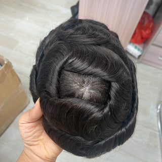 WDBY Beauty – Men’s Full Lace Toupee (Breathable Human Hair Wig for Active Lifestyle)