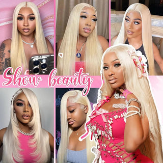 WDBY Beauty 613 Blonde Bone Straight HD Lace Frontal Wig – Brazilian Human Hair Wig 13x6/13x4