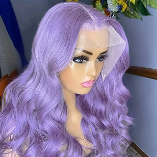 WDBY Beauty – Lavender Purple Long Body Wave Lace Front Wig (13x4 Synthetic / Blend, Heat‑Resistant, Cosplay & Daily Wear)