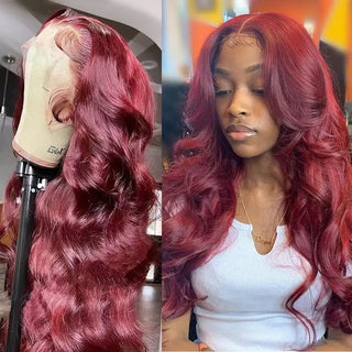 WDBY Beauty – Synthetic Body Wave Lace Front Wig with Mid‑Parted Bangs (18 inch / 28 inch for Black Women and Girls)