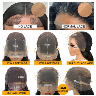 Pre Cut Lace Wig Human Hair Ready to Wear 13x4/13x6 Transparen Lace Frontal Wigs Body Wave 5x5 Closure Wigs 360 Full Lace Wig