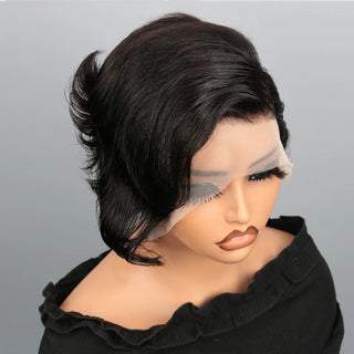 WDBY Beauty – Short Pixie Cut Lace Front Wig (13x4 Human Hair Wig for Women, Straight or Curly Remy Hair