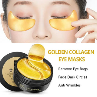24K Gold Eye Patches – Hyaluronic Acid & Collagen Anti-Dark Circles | WDBY Beauty
