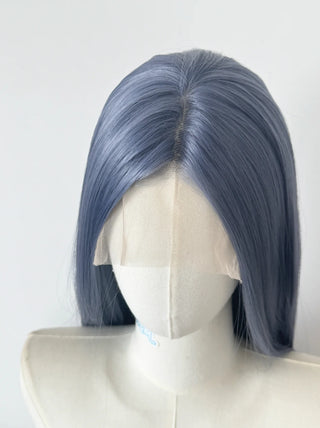 WDBY Beauty Grayish Blue & Purple HD Lace Front Wig – Long Straight Synthetic Cosplay Wig
