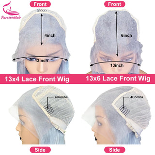 13x4 lace front wig silver grey 613 colors 13x6 HD clear lace front wig human hair wig for black women brazilian remy wig