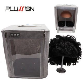 Wig Package Box For Toupee Closure Frontal M Size Hair Bag Wigs Storage Box With Display Stand And Half Head Top Hair Boxes