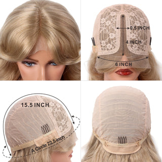 Wdbybeauty T-part HD Lace Front 60s 70s Blonde Wig Farrah Fawcett Wigs  Disco Synthetic Hair Long Curly Glueles Full Wigs for Women Lady
