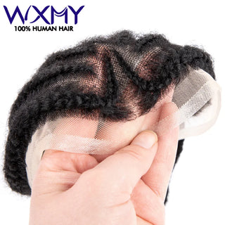 Braids Full Lace Base Toupee Men's Wig Male Hair Prosthesis Crochet Braids Lace  afro Wigs Human Hair Systems  For Black Men
