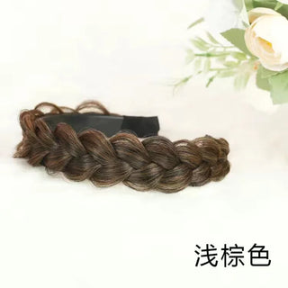 Wdbybeauty New Lazy Wig Twist Headbands For Women Wide Fishbone Braids Hairbands Handmade Retro Head Hoop Hair Styling Headwear Accessories