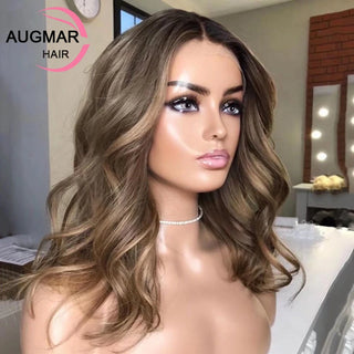 WDBY Beauty – Ash Blonde Highlight Body Wave Lace Front Wig (13x6 HD Lace Front / 360 Lace Frontal Human Hair Wig)