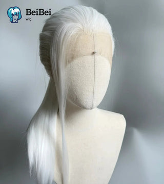 WDBY Beauty 26” White Straight HD Lace Front Wig – Long Heat Resistant Synthetic Wig