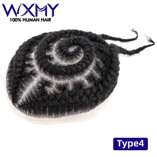 Braids Full Lace Base Toupee Men's Wig Male Hair Prosthesis Crochet Braids Lace  afro Wigs Human Hair Systems  For Black Men