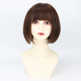 Wdbybeauty Silk Top Wig with Lace Front Short Bob Pixie Cut Wig for Women 100% Human Hair Remy Soft Breathable Lightweight Everyday Wear