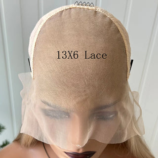 AIMEYA Long Straight Synthetic Lace Front Wig 13X6 Lace Deep Part Wigs for Women Transparent Pre Plucked Blonde Cosplay Wigs