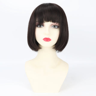 Wdbybeauty Silk Top Wig with Lace Front Short Bob Pixie Cut Wig for Women 100% Human Hair Remy Soft Breathable Lightweight Everyday Wear